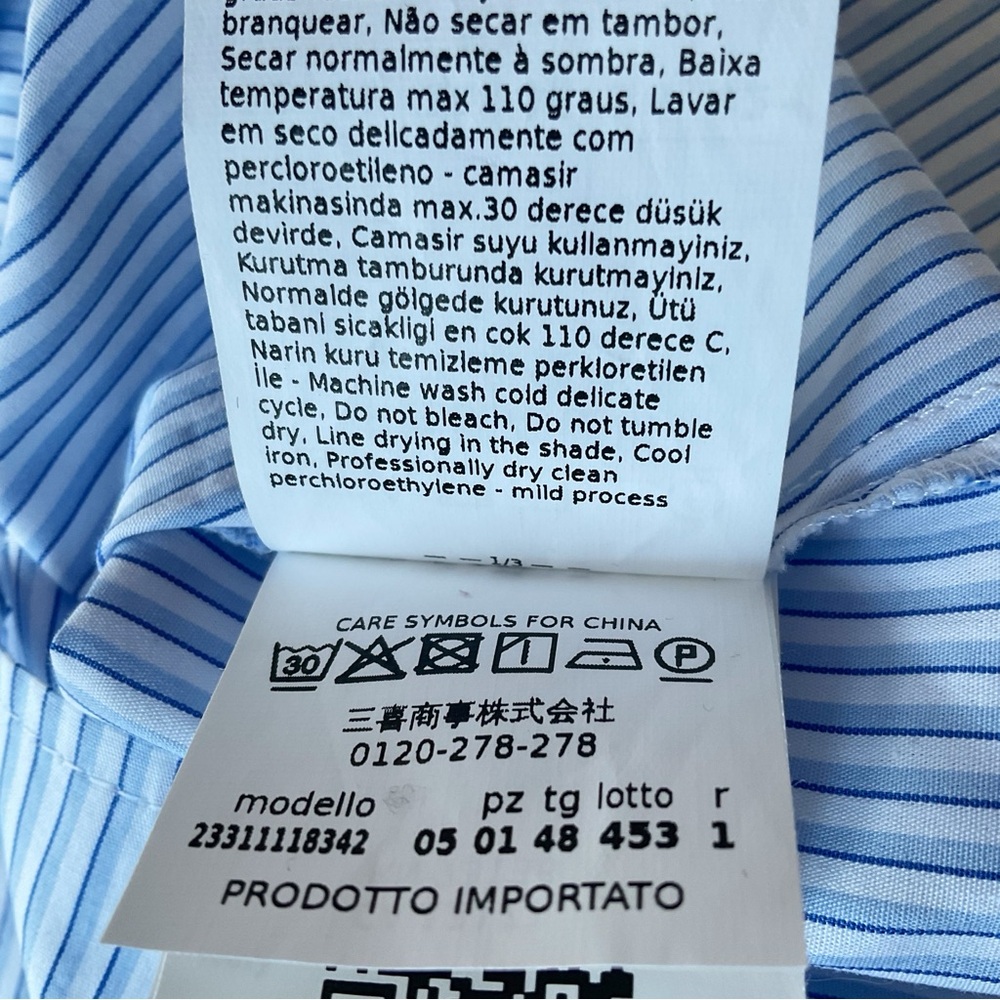 Marella Sport Max Mara Blue & White Stripe Cotton Blouse Size 12 - Picture 8 of 8